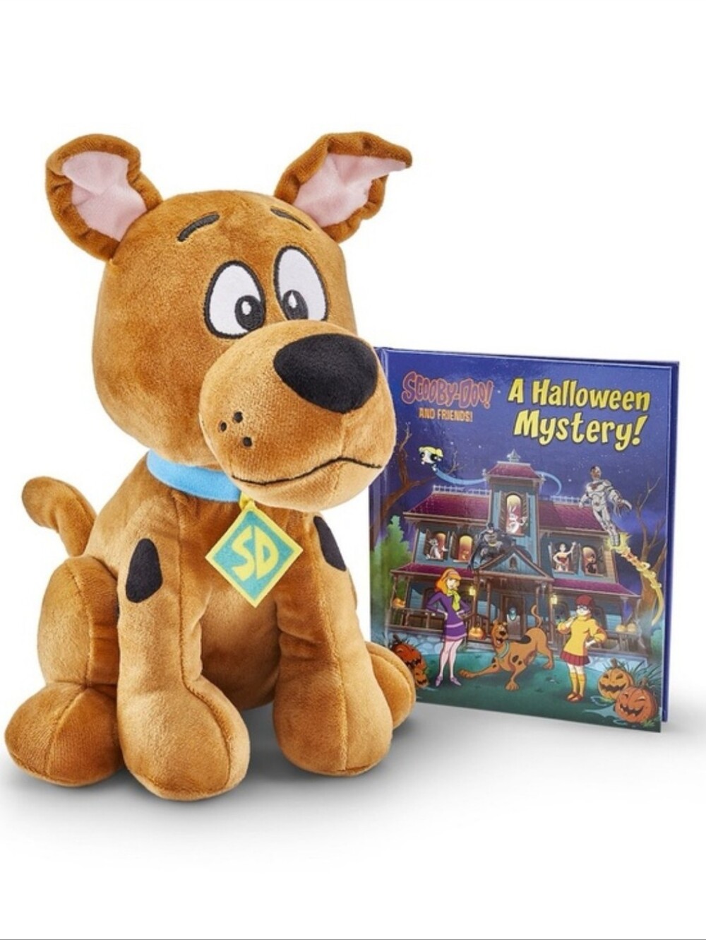 SCOOBY DOO PLUSH WITH HALLOWEEN BOOK.